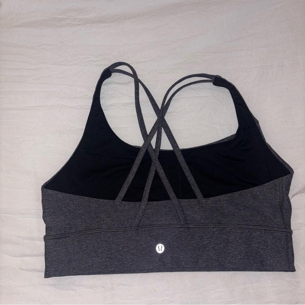 Lululemon Women's Charcoal Gray Strappy Sports Bralette (Bra) - Picture 5 of 8